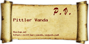 Pittler Vanda névjegykártya